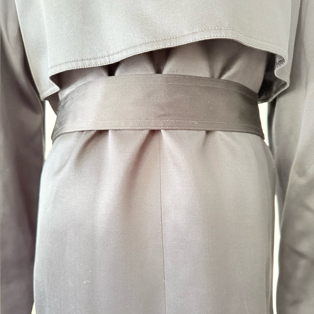 CELINE Silk Wool Blend Belted Trench Coat - Picture 11 of 16